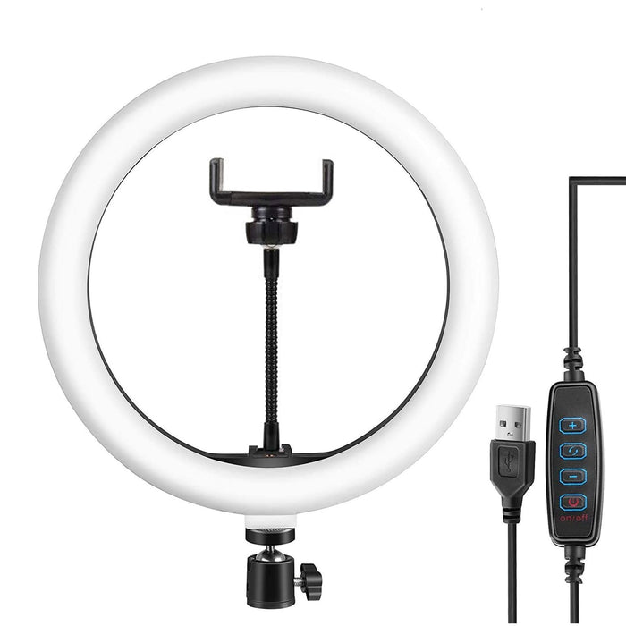 Digitek (DRL-14) Professional 31cm (14") inch LED Ring Light | Dimmable Lighting | for YouTube | Photo-Shoot | Video Shoot | Live Stream | Makeup & Vlogging | Compatible with iPhone/Android, Black - Digitek