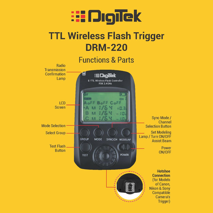 Digitek (DRM 220 S) TTL Wireless Flash Trigger for Sony Camera Flash