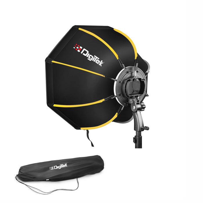 Digitek (DSBH 065) (65cm) Lightweight & Portable Soft Box Comes with S2 Type Bracket & 2 Diffuser Sheets | Carrying Case | Compatible with All Flash Speedlights