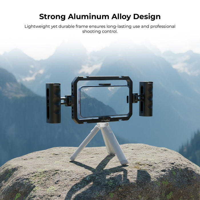 Digitek (DSC 002) Handheld Aluminum Alloy Universal Smartphone Cage Video Rig for Vloggers