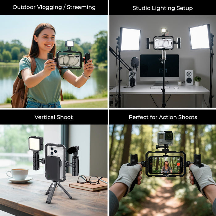 Digitek (DSC 002) Handheld Aluminum Alloy Universal Smartphone Cage Video Rig for Vloggers