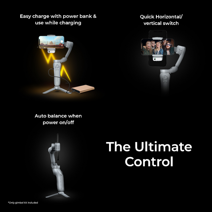 Digitek DSG-007F AI 3 Axis Wide Angle Smartphone Gimbal with AI Tracker & 5 hrs Working time - Digitek
