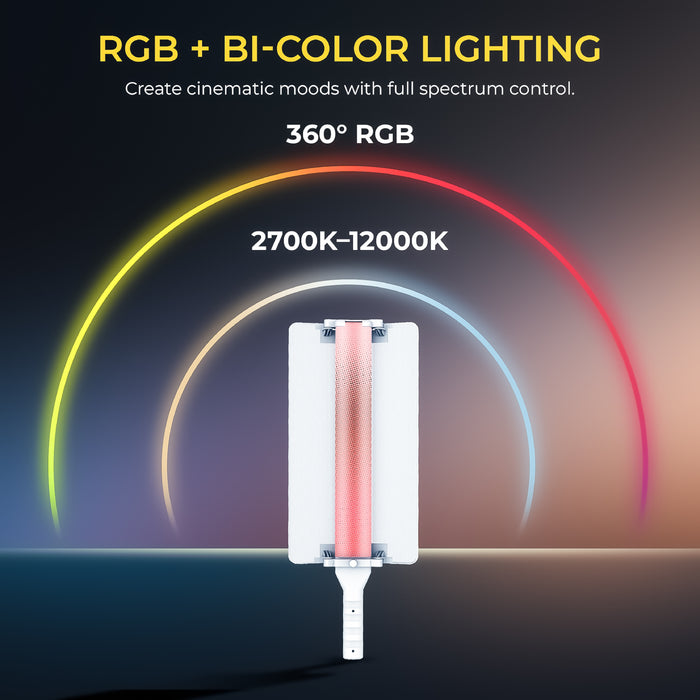 Digitek (DSL 25W RGB) Stick Light Portable Handheld RGB LED Light Wand with Barn Door & Remote Control, Color Temp 2700-12000K + RGB, 39 Special Lighting Effects & Carry Bag