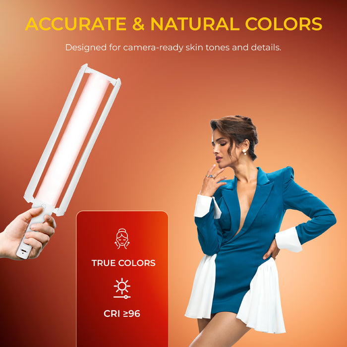 Digitek (DSL 25W RGB) Stick Light Portable Handheld RGB LED Light Wand with Barn Door & Remote Control, Color Temp 2700-12000K + RGB, 39 Special Lighting Effects & Carry Bag
