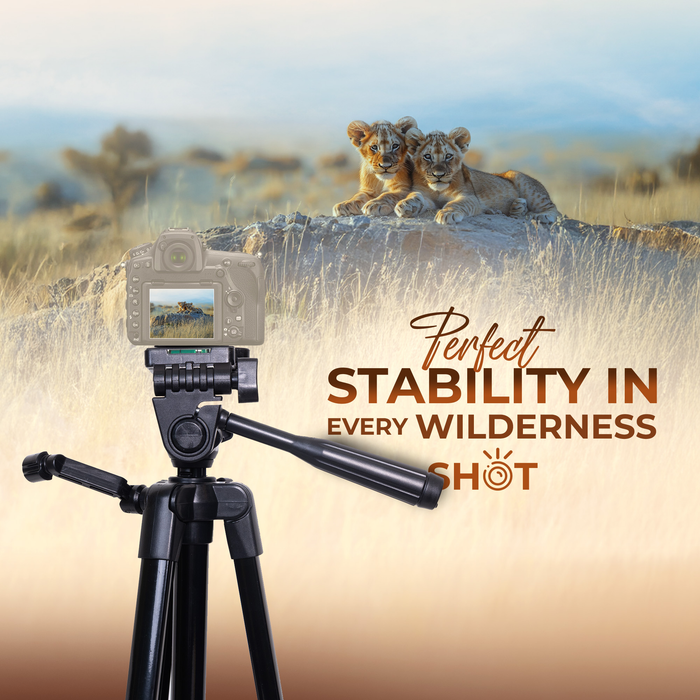Digitek (DTR 425 LW) Portable Tripod Stand with Smartphone Holder, 4.26ft Height, Pan & Multipurpose Quick Release Head, Rubberised Legs, 3kg Load Capacity, Ideal for DSLR Camera & Mobile Photography