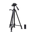 Digitek (DTR 490 LW) Foldable Tripod Stand with Smartphone Holder, Pan Head & Quick Release Plate, 4.92ft Max Height, 4kg Load, Rubberised Legs, 3-Section Adjustable for DSLR & Smartphones