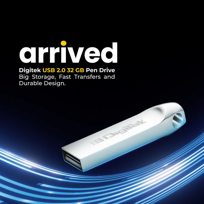 Digitek (Dud 32GB 2.0V) 32GB USB 2.0 U Disk Flash Drive, High Speed Read & Write Pen Drive, Magnetic, X-Ray & Temperature Resistant, Compatible with Windows & Mac OS