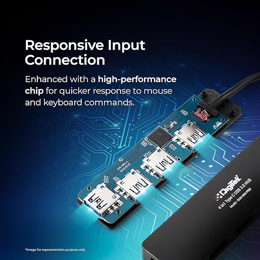 Digitek (DUH 004 PRO) Aluminum USB C Hub with 4 USB Ports, High Speed, Compatible with MacBook, Windows, C-Type Smartphones and Other Type-C Devices