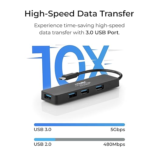 Digitek (DUH 004 PRO) Aluminum USB C Hub with 4 USB Ports, High Speed, Compatible with MacBook, Windows, C-Type Smartphones and Other Type-C Devices