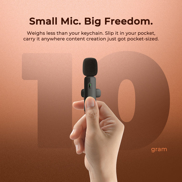 Digitek (DWM 007 PRO) Wireless Microphone & Receiver with Lightning Connector, 2.4GHz Frequency, 4Hr Battery, 20m Range, Compatible with iPhone & iPad, For Voice Recording, Interview & Live Streaming, for iPhone X/11/12/13/14 Series