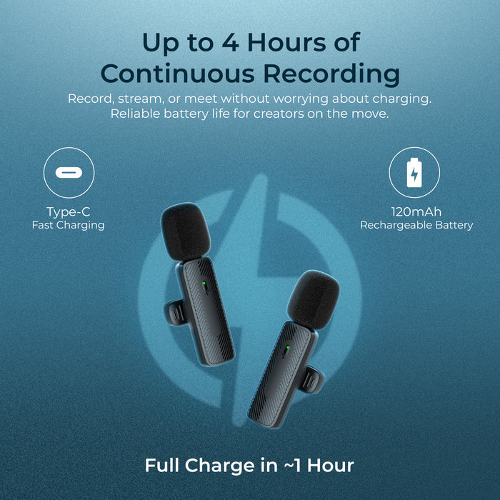 Digitek (DWM 009 PRO) 2.4G 1 Receiver with Lightning Connector & Dual Respondent 2 Microphone, for iPhone X/11/12/13/14 Series