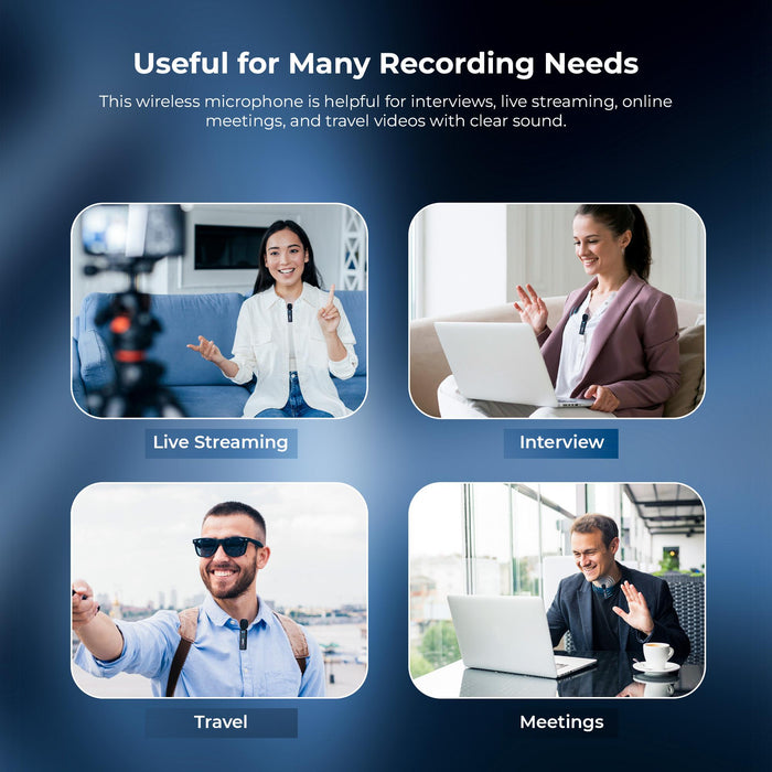 Digitek DWM 021 Wireless Microphone System with AI Noise Cancellation for Android & iPhone