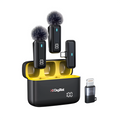 Digitek (DWM 105) 2 in 1 Wireless Microphone System with ANC Mode, 50m Wireless Range, 6-Hour Working Time, Plug & Play Auto Pairing, Compatible with Android & iOS for Broadcasting & Audio Recording