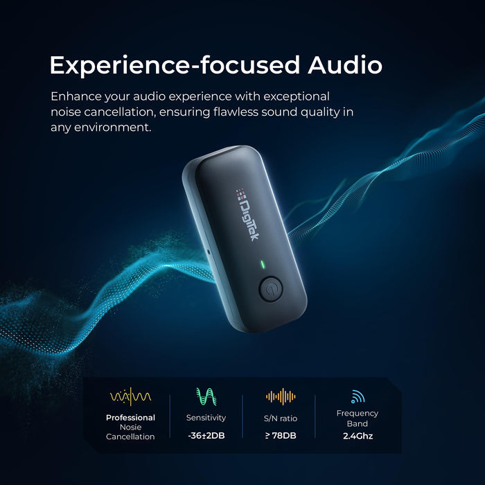 Digitek (DWM 106) 2-in-1 Wireless Microphone System, 80M Range, Noise Cancellation & Reverberation Mode, 360° Sound Capture, Lightning/Type-C/TRRS/TRS Adapter Support for DSLR/Camcorder/Android & iOS (White Color))