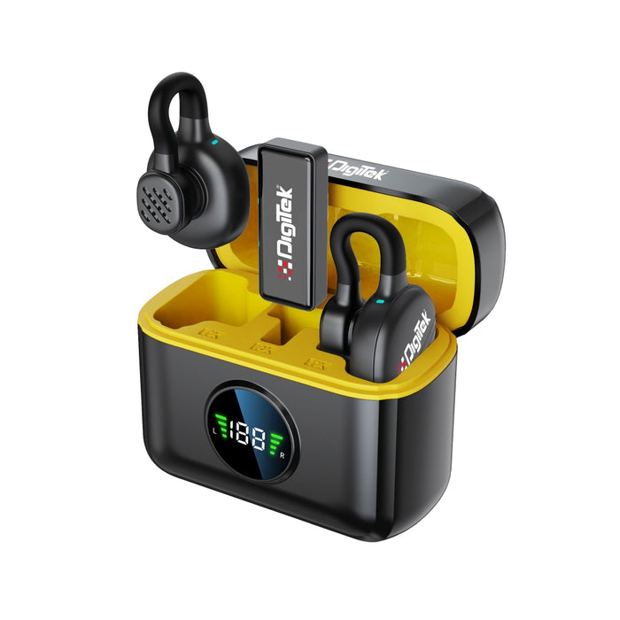 Digitek (DWM 119) 2-in-1 Wireless Microphone,  2.4G Mic with 30m Range, 6Hr Battery, Noise Cancellation & Power Indicator, for iPhone & Android Smartphones, Ideal for Vlogging, Live Streaming & Interviews
