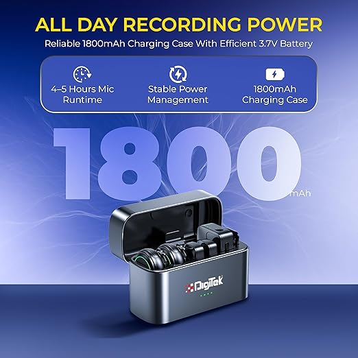 Digitek DWM 131 2-in-1 Wireless Microphone System with 2 Transmitters & 3 Receivers, 2.4GHz Wireless Mic for Camera, Smartphone & PC, ANC, 48kHz/24-bit Audio, Up to 1000ft Range, Plug & Play