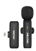 Digitek DWM-302 Wireless Microphone System for iPhone with Lightning Port, 2.4GHz Wireless Lavalier Mic, ENC Noise Reduction, Plug & Play, Up to 30m Range, 5 Hours Battery, Ideal for Vlogging, Live Streaming & Interviews
