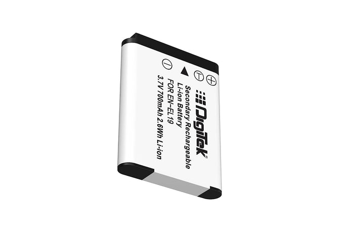 Digitek (EN-EL19) 700 mAh ENEL 19 Rechargeable Lithium Ion Battery for Nikon Camera (Black) - Digitek