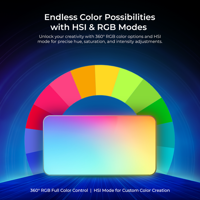 Digitek (LED D130 RGB) 12W Portable Video LED Light, 130pcs LED with 2500K±9900K, Built-in 4000mAh Battery, 21 FX Modes, HSI 360°, 0-100% Brightness Control, 1/4" Screw Mount, For Photo & Videography