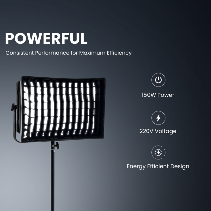 Digitek LED D1500 Professional Flat Panel LED Video Light with Sotbox & Grid
