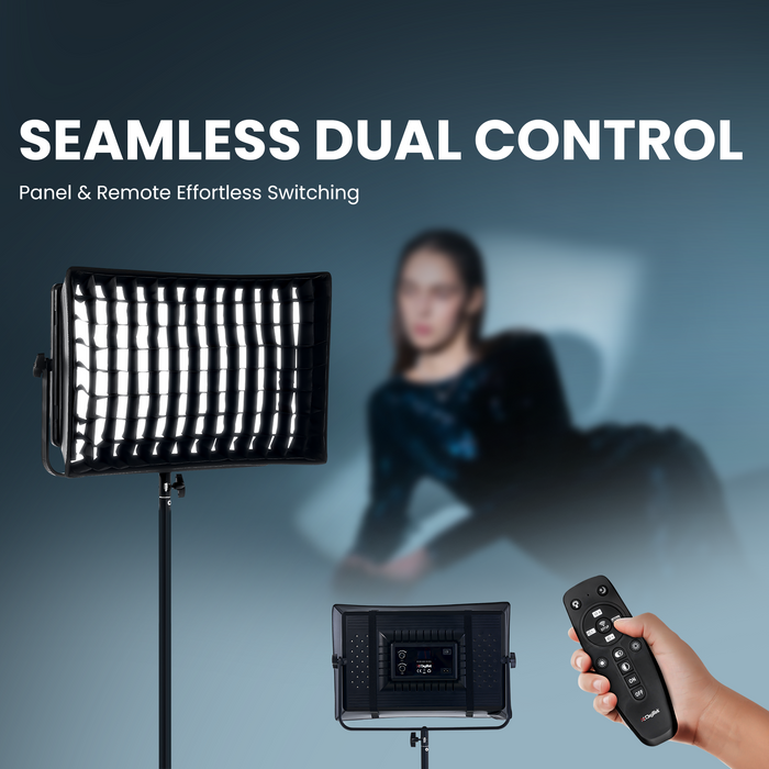 Digitek LED D1500 Professional Flat Panel LED Video Light with Sotbox & Grid