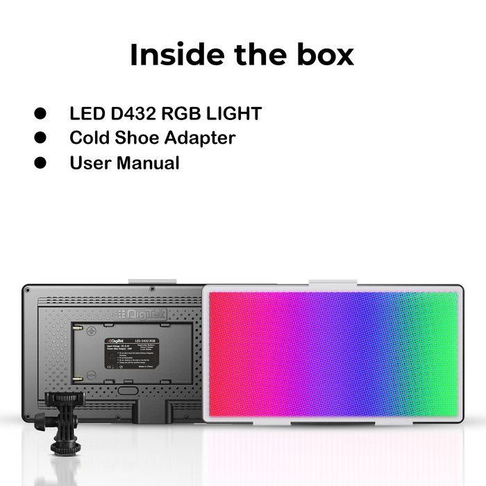 Digitek (LED D432 RGB) Portable RGB LED Video Light LED-D432 RGB (Battery Not Included)