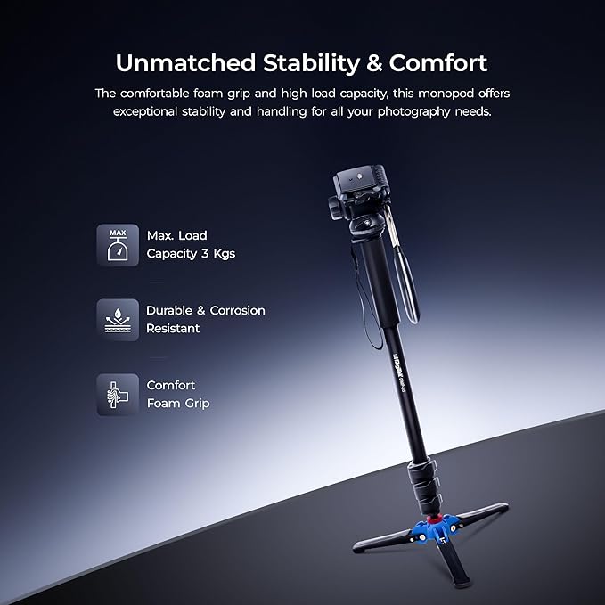 Digitek Monopod DMP 55 LVH Maximum Opetating height 1600mm with 3 KG load Capacity