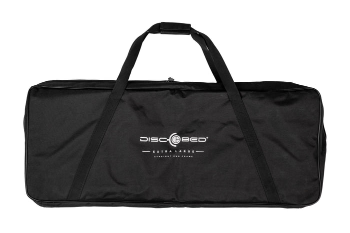 Disc-O-Bed extra large travel bag, durable black fabric with sturdy handles, designed for easy transport.