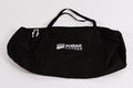 Kodiak Canvas black duffel bag with white logo, durable, spacious design for camping and travel.