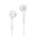 Wired 9eight5 earphones for phone and tablet, close-up view showing black audio jack and inline microphone.