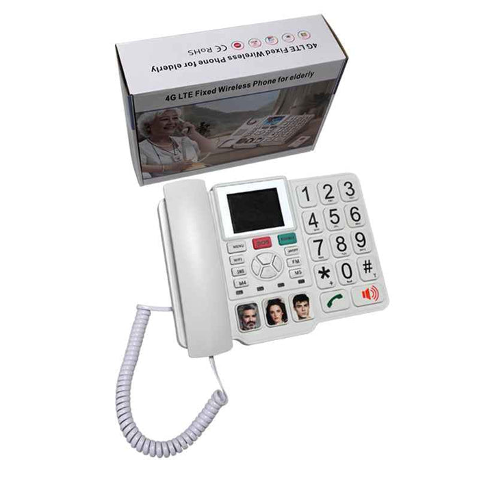 Eldertech EasyCall Pro 4G mobile phone with large buttons and simple design, ideal for seniors and easy communication.