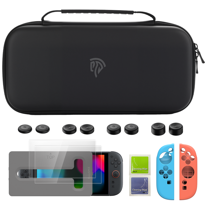 EasySMX® 4-in-1 Bundle: Carrying Bag, Screen Protector, Sticks Caps, Joy-Con Cover for Switch 2