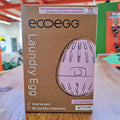 Packaging of Eco Egg Laundry Egg with illustration of the product on the front, indicating 70 washes and various certifications such as Spring Blossom and Allergy UK.