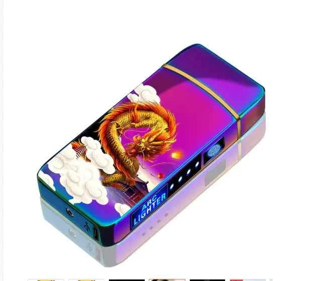 Electric plasma arc lighter by Mead's Supply & Equipment Outfitters, touch sensing, USB rechargeable, suitable for camping and outdoor use.