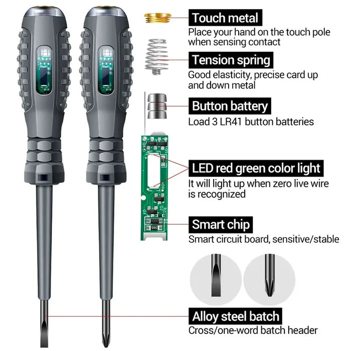Habicare HBC electric screwdriver with ergonomic handle and rechargeable battery, shown on a workbench.