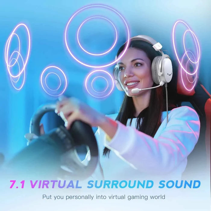 FIFINE Gaming Headset with surround sound, black design, over-ear cushions, and adjustable headband for immersive gameplay.