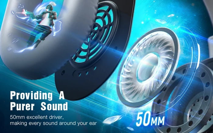FIFINE Gaming Headset with surround sound, black design, adjustable headband, and plush ear cushions for immersive gameplay.