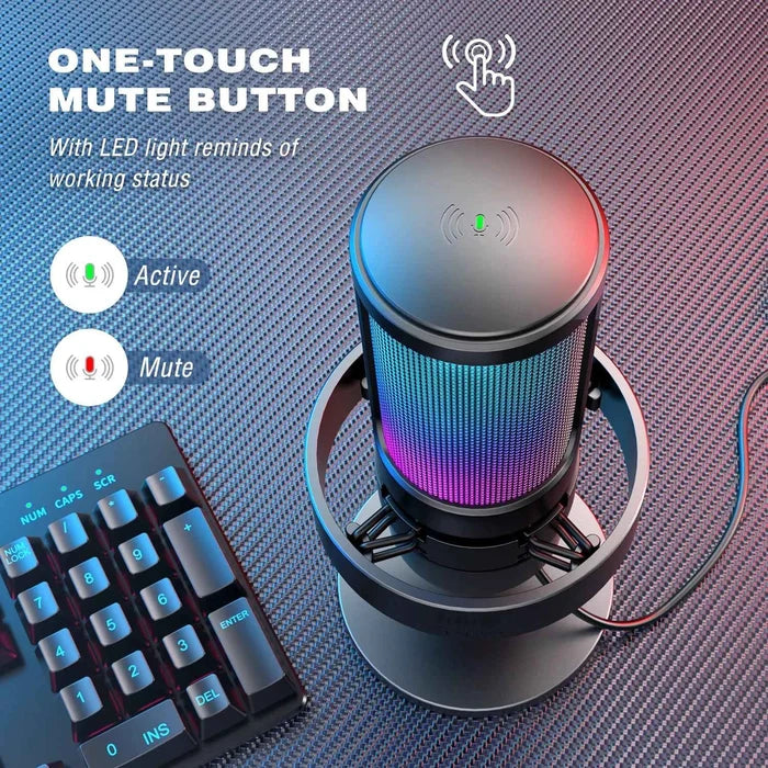FIFINE USB Microphone A8 for recording and streaming, black microphone with adjustable stand and USB connection for clear sound.