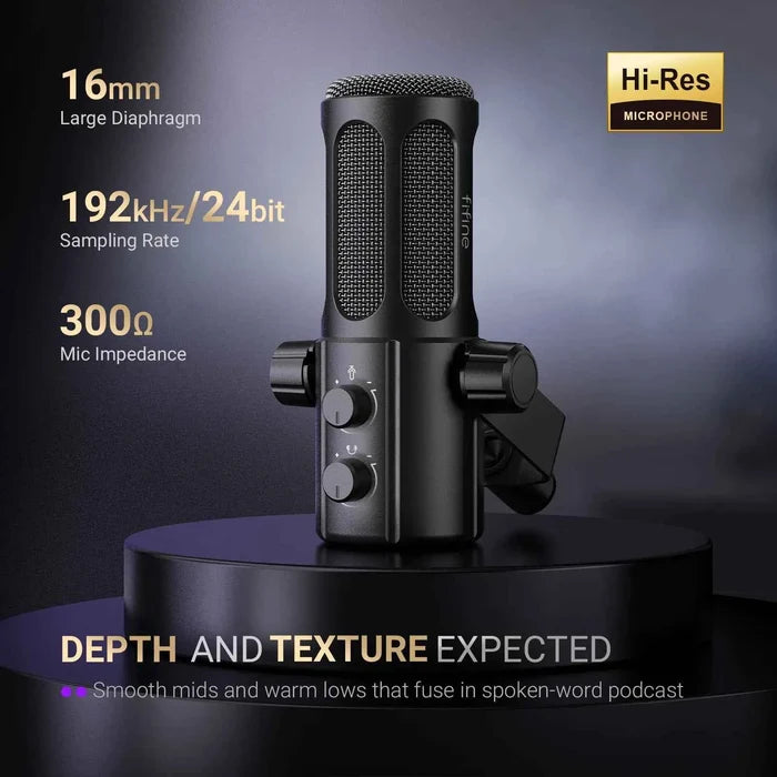 ShopHub NZ USB XLR dynamic podcast microphone with adjustable stand and professional-grade audio capture.