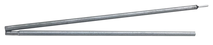 Two galvanized steel poles for outdoor use, durable and rust-resistant, ideal for fittings and supports.