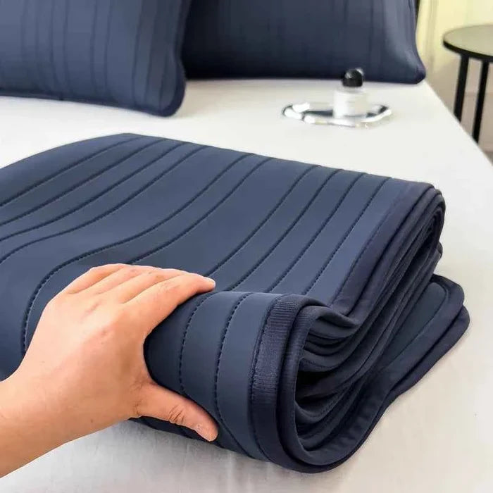 Cooling Ice Silk Mattress Pad by ShopHub NZ, lightweight bed mat designed for summer comfort and breathable sleep.