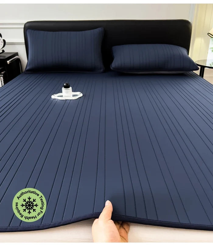 Cooling ice silk mattress pad from ShopHub NZ, designed for summer nights, providing ultimate comfort and temperature regulation.