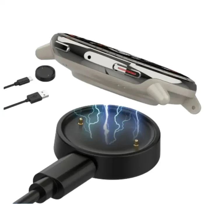 Habicare TWS fast charger cable for Amazfit BIP 6 smartwatch with magnetic connector for quick, secure charging.