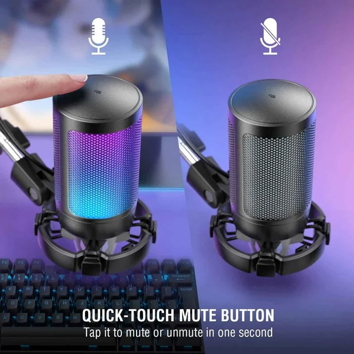FIFINE USB gaming microphone kit from ShopHub NZ featuring a microphone with adjustable stand and pop filter for streaming.