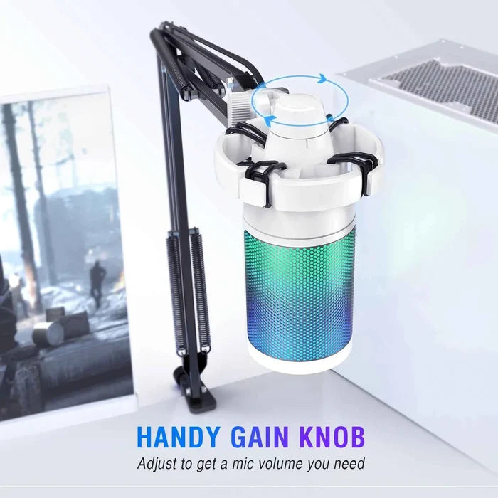FIFINE USB gaming microphone kit with adjustable stand and shock mount, ideal for streaming and clear voice recordings.