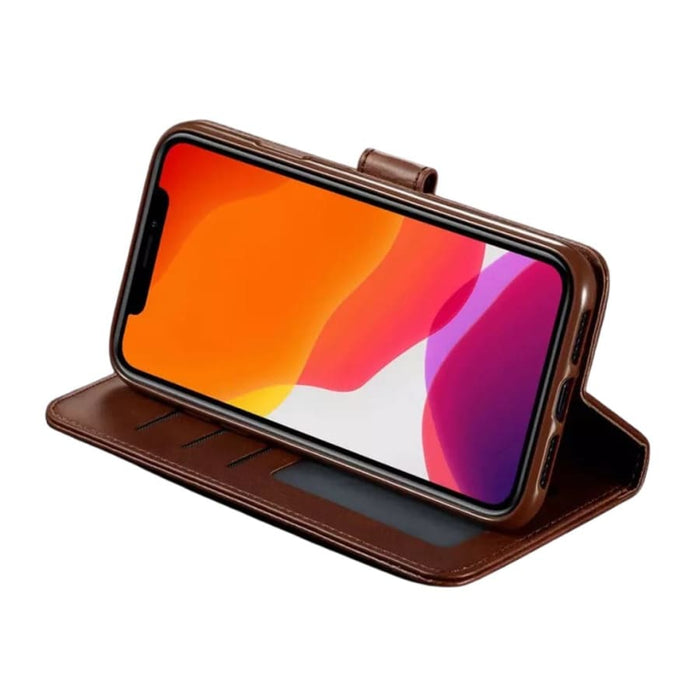 9eight5 flip case for iPhone 12 Mini (5.4-inch), showing a stylish protective cover with card slots and a fold-over design.