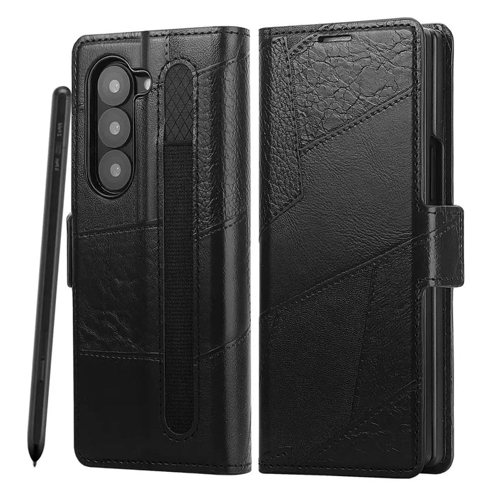 Habicare Flip Leather Phone Case for Samsung Galaxy Z Fold7, available in two colors, featuring a sleek, protective design.