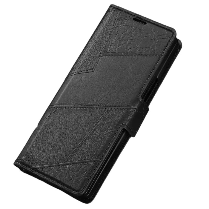 Habicare 9eight5 flip leather phone case for Samsung Galaxy Z Fold7 in two color options, featuring a sleek protective design.