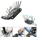 HBC Habicare 16-in-1 folding bike and motorcycle repair tool kit with various tools for maintenance and repairs.