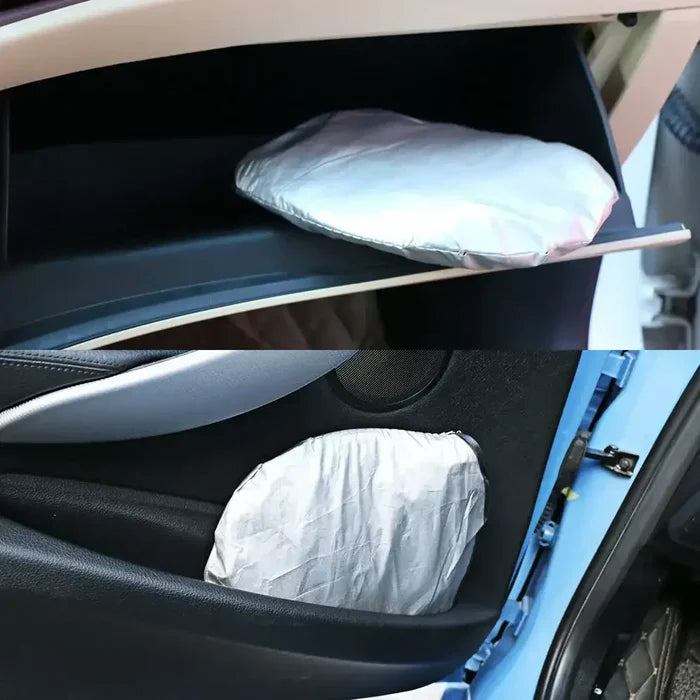 HBC Habicare folding car windshield sunshade anti-UV visor in two sizes, provides protection from sun and heat for vehicle interiors